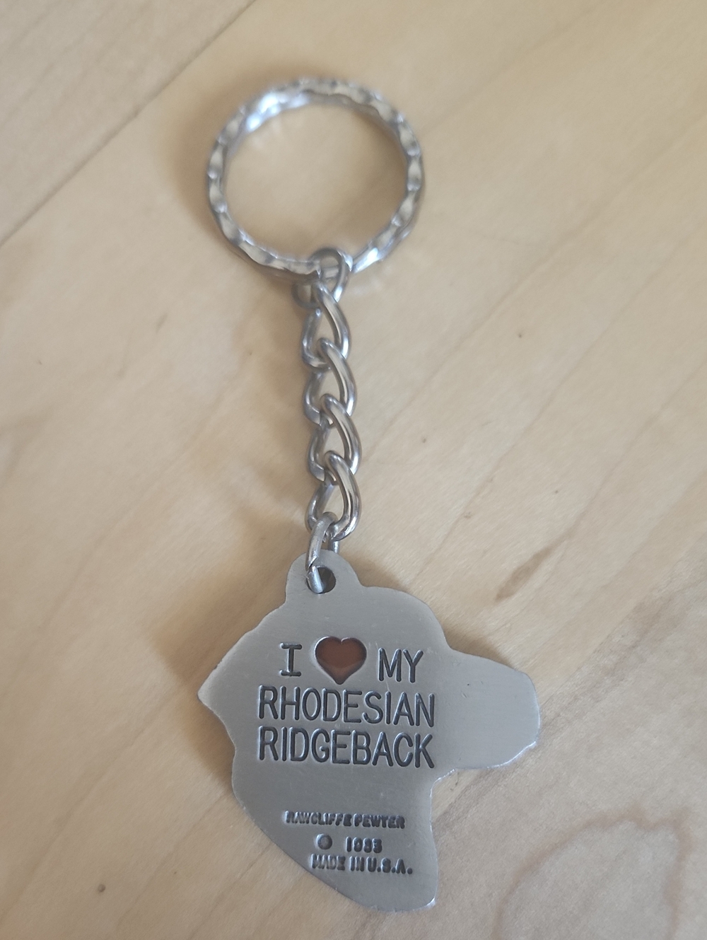 Pewter Rhodesian Ridgeback Head Keychain - Pet Accessories - Picture 2 of 2
